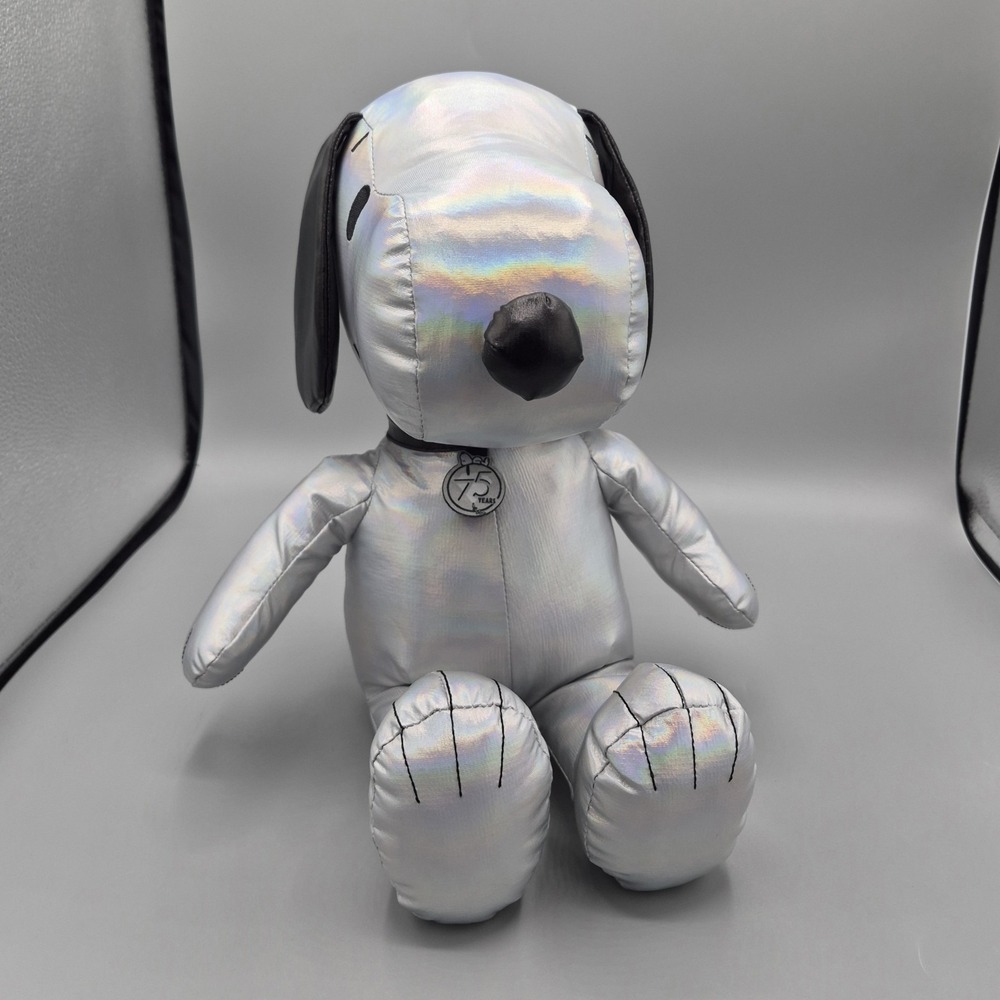 Peanuts 75th Anniversary Snoopy Silver Plush Toy - Brand New